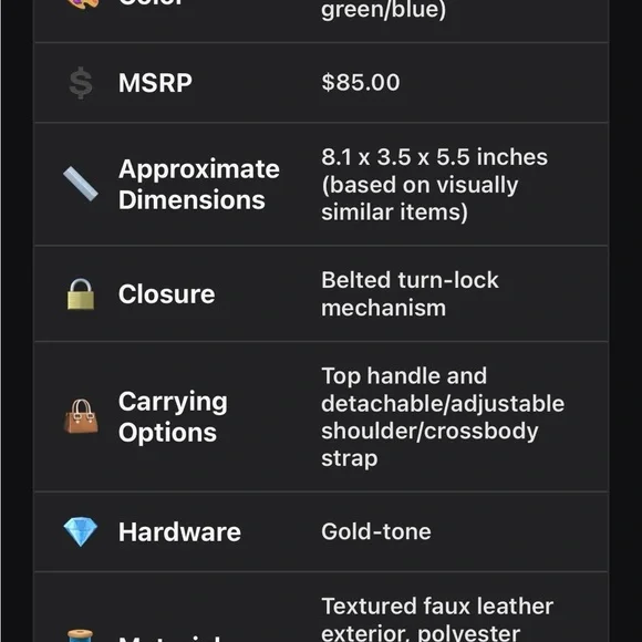 Anne Klein Elegant Belted Handbag - Mint - Picture 9 of 11